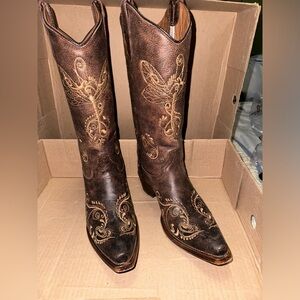 Circle G brown Dragon fly boots